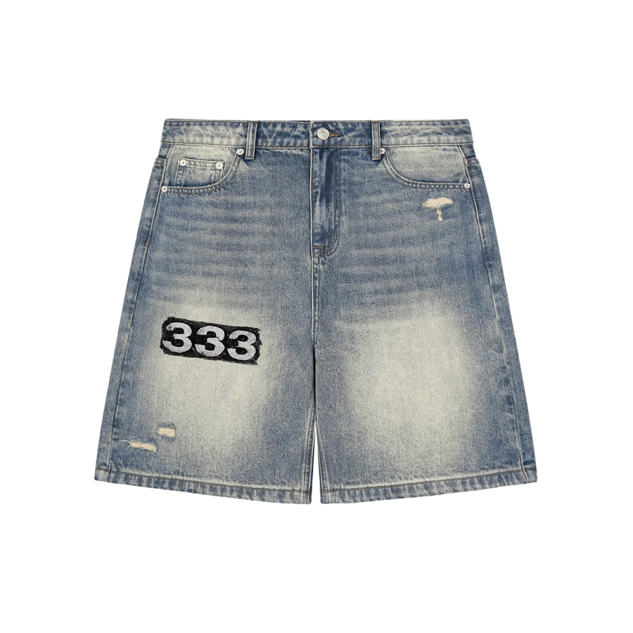 333 Distressed Baggy Denim Shorts