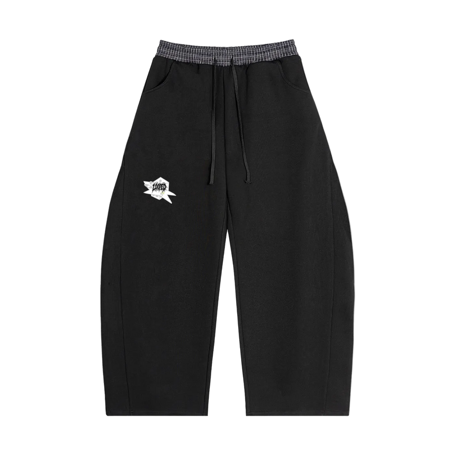 Black Plaid baggy sweats