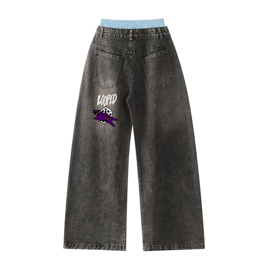 Looped baggy jeans