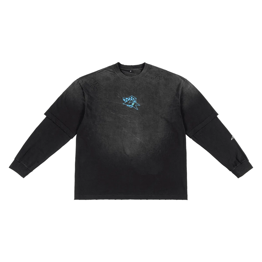 blue "DICE" long-sleeve