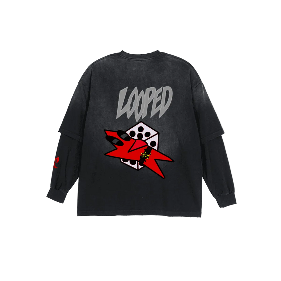 red "DICE" long-sleeve