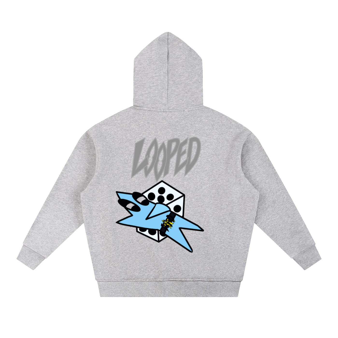 looped hoodie v2 blue/grey 330 gsm