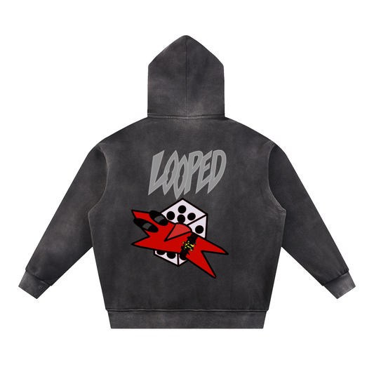 looped hoodie v2 red/black 330 gsm