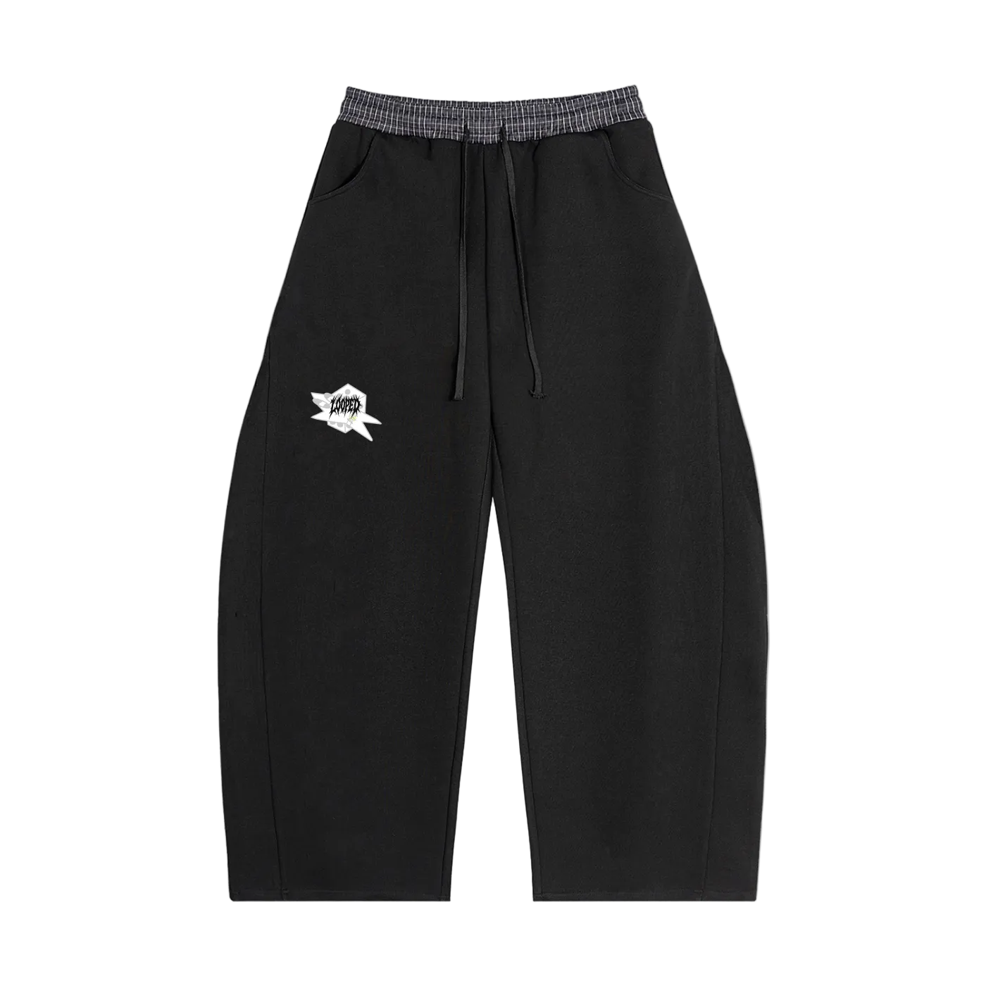 Black Plaid baggy sweats