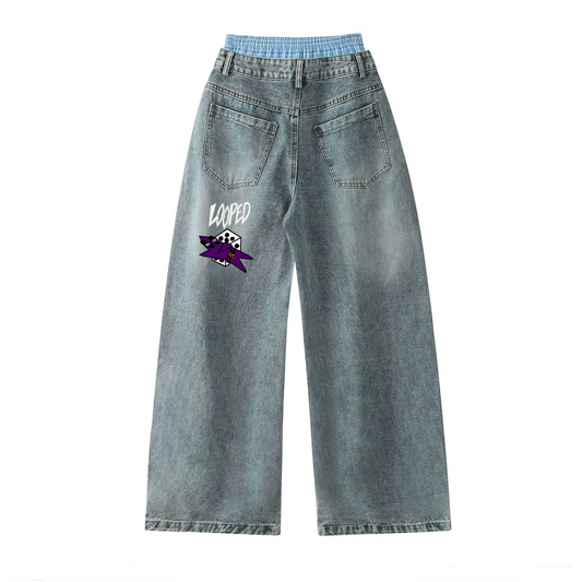 Looped baggy jeans