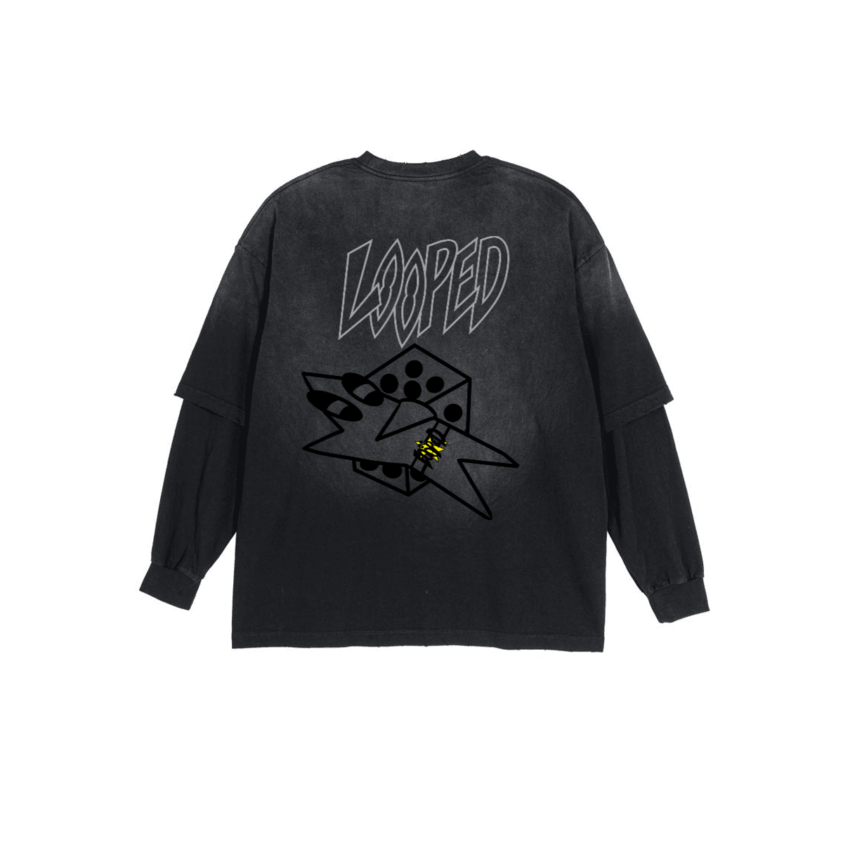 LOOPED black dice long sleeve