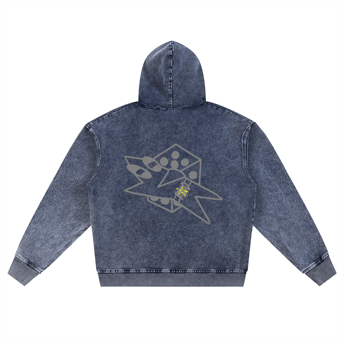 LOOPED grey dice zip up 380 gsm