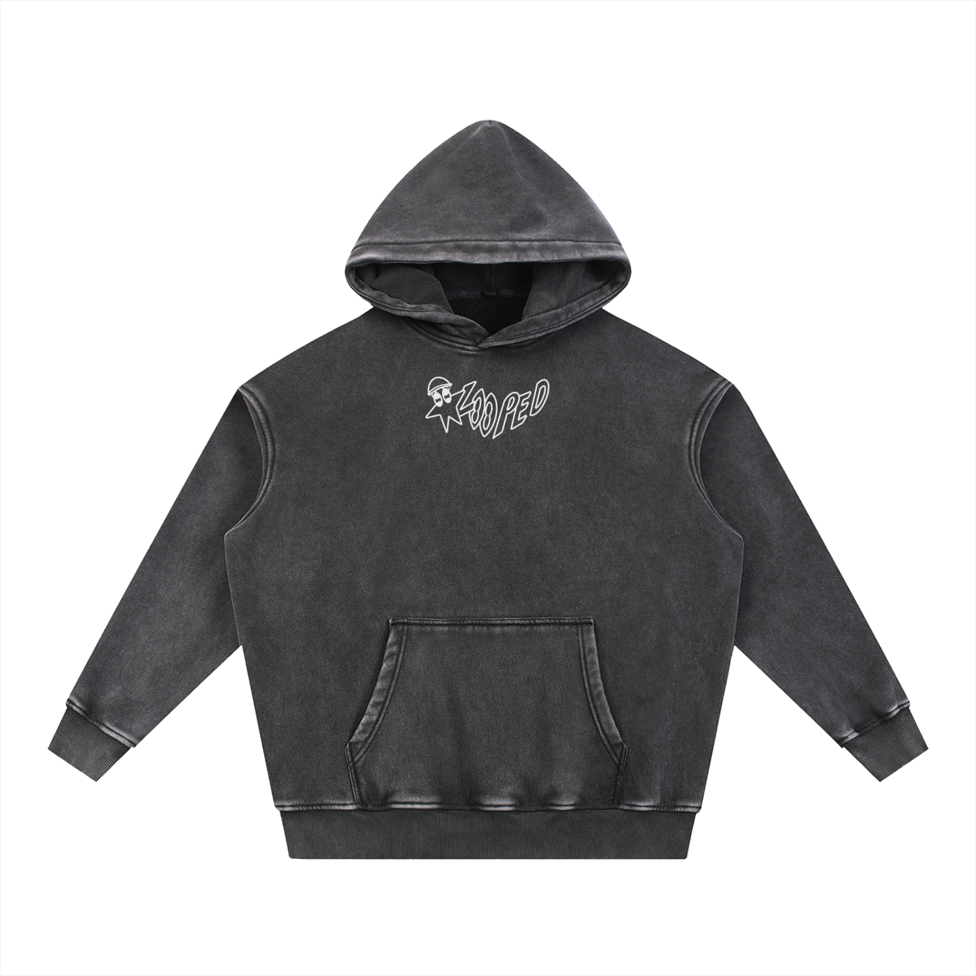 LOOPED black dice hoodie 350 gsm