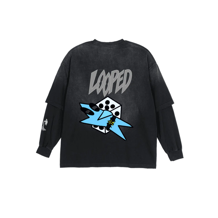 blue "DICE" long-sleeve