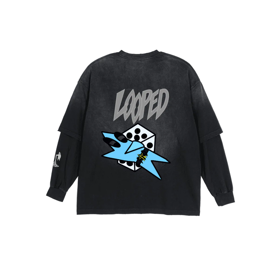 blue "DICE" long-sleeve
