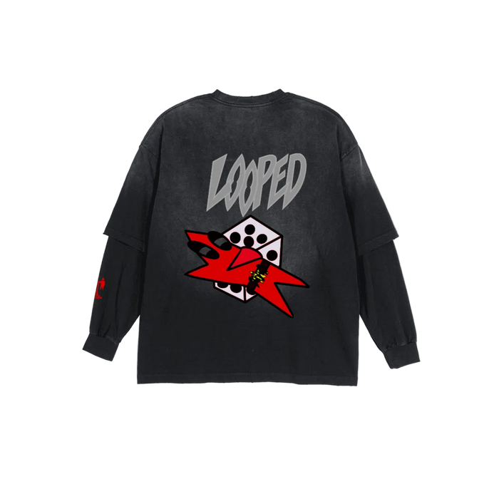 red "DICE" long-sleeve