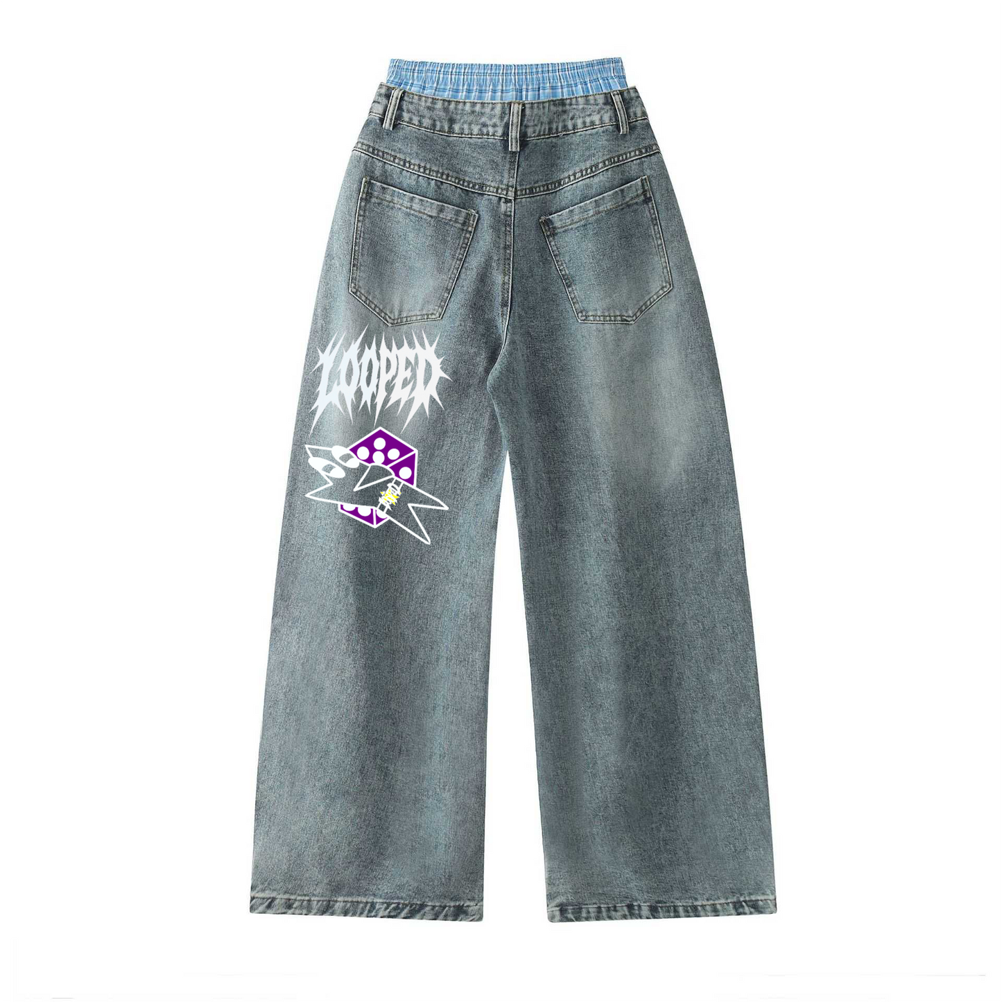 limited edition purple dice jeans
