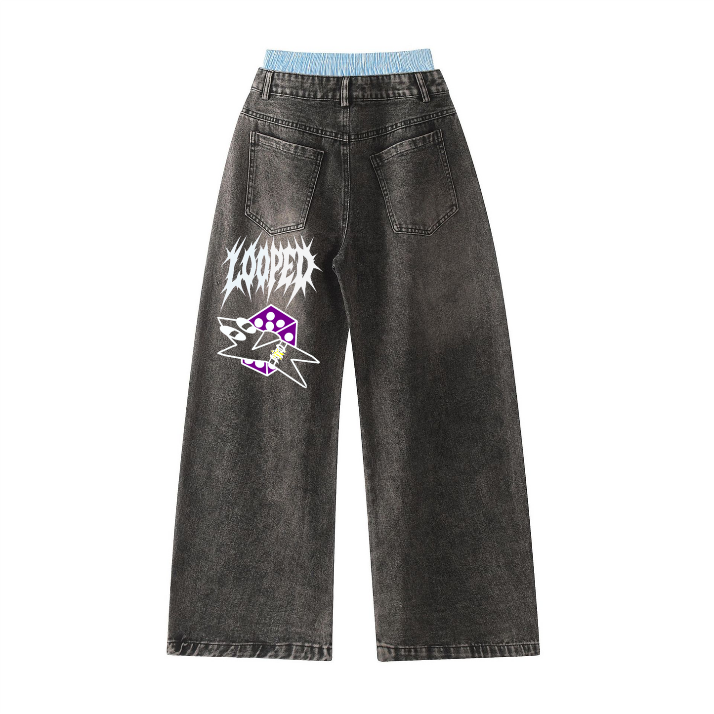 limited edition purple dice jeans