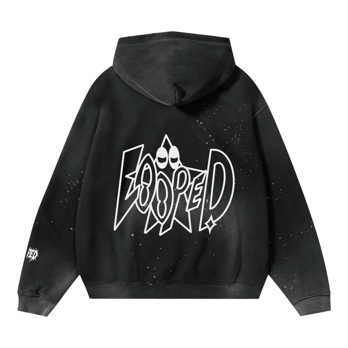 "OG" speckled distressed hoodie