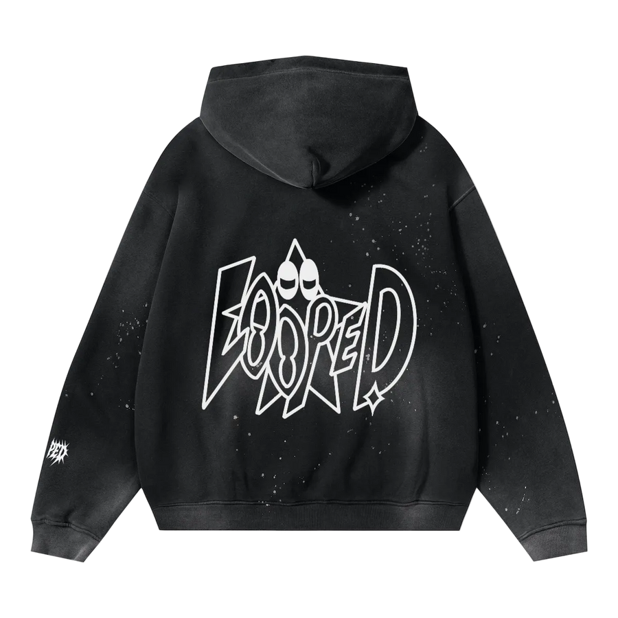 "OG" speckled distressed hoodie
