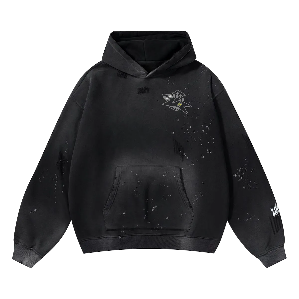 "OG" speckled distressed hoodie