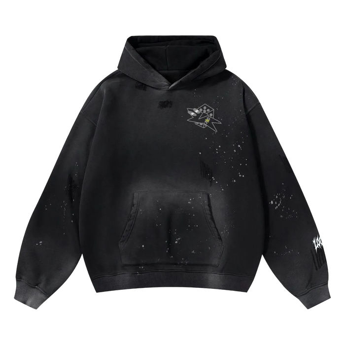 "OG" speckled distressed hoodie