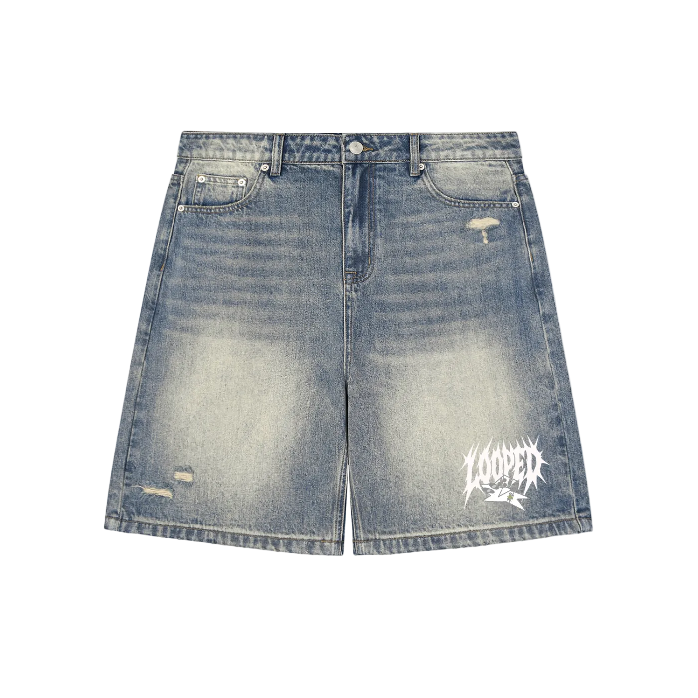Distressed Baggy Denim Shorts