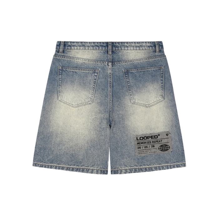 333 Distressed Baggy Denim Shorts