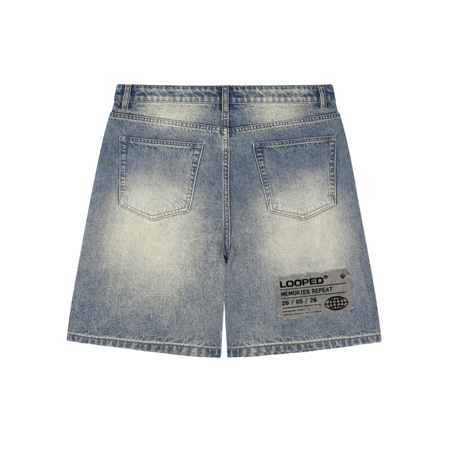 333 Distressed Baggy Denim Shorts