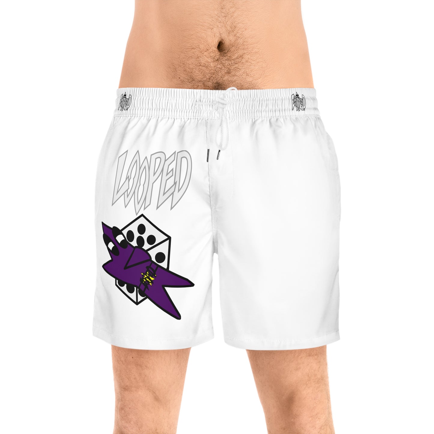 Looped Dice Graphic Swim Shorts