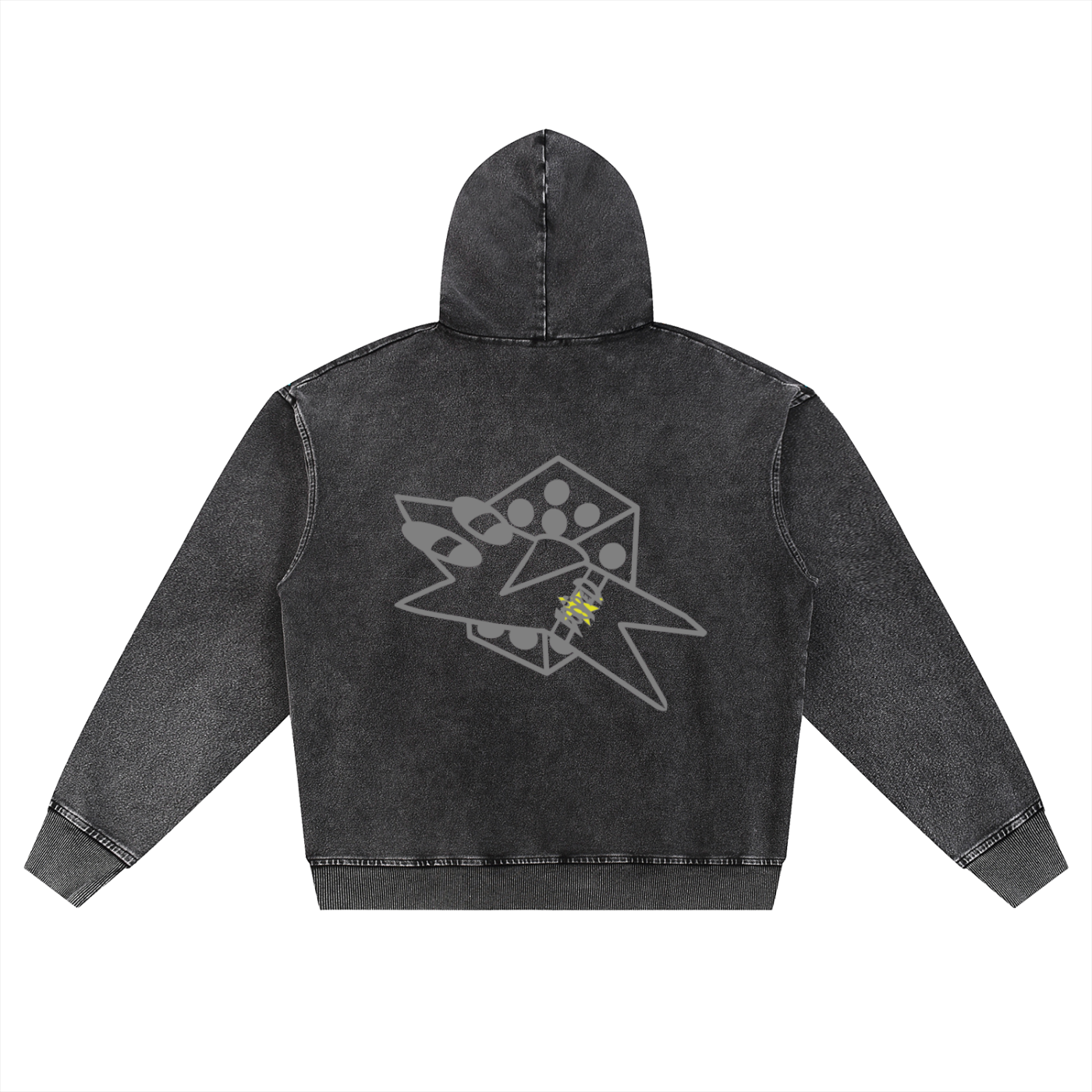 LOOPED grey dice zip up 380 gsm