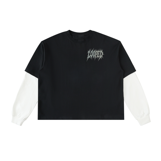 looped v2 contrast long sleeve