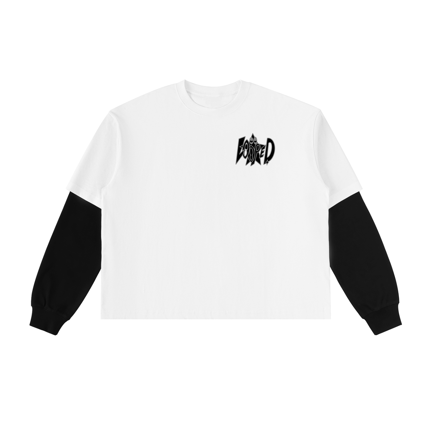 layered black/white long sleeve - 280 gsm