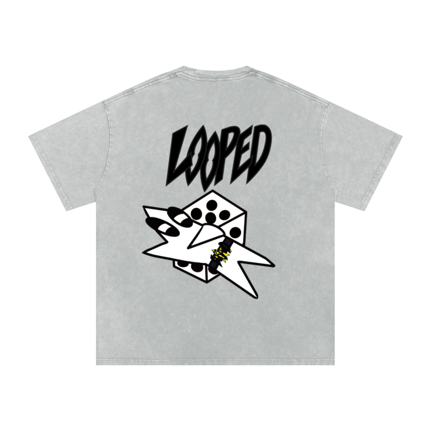 grey dice tee