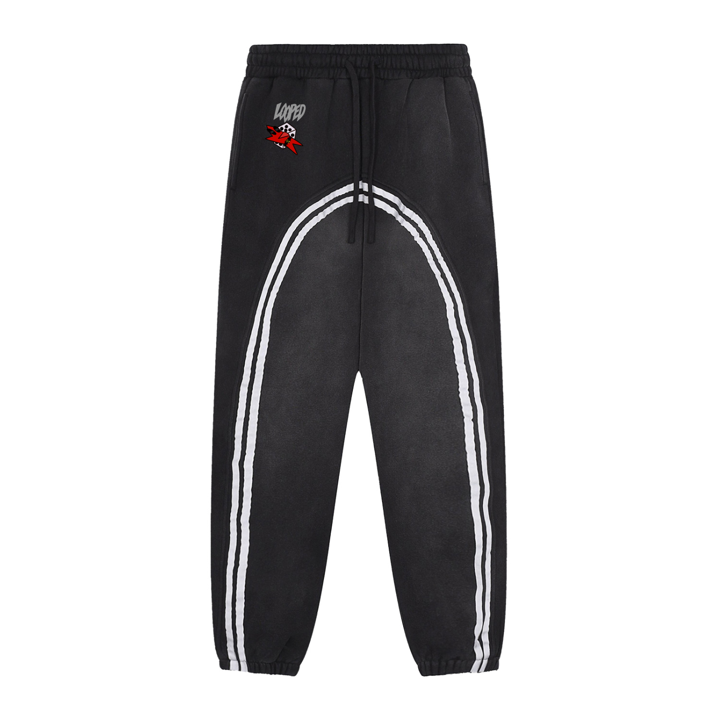 looped sweat pants v2 red/black 330 gsm