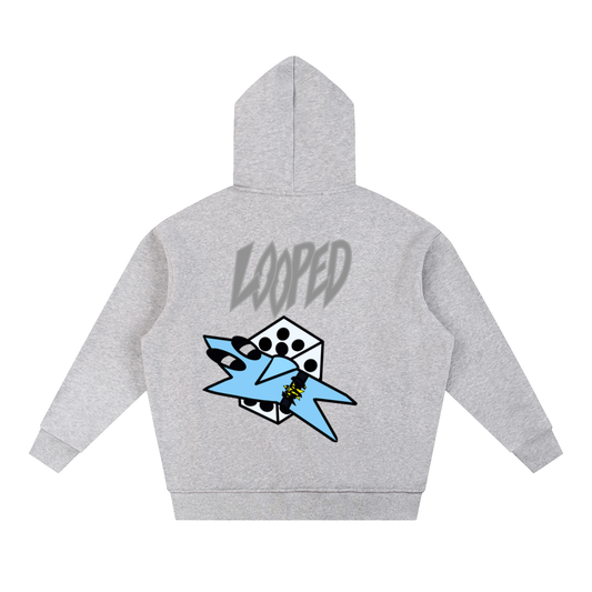looped hoodie v2 blue/grey 330 gsm