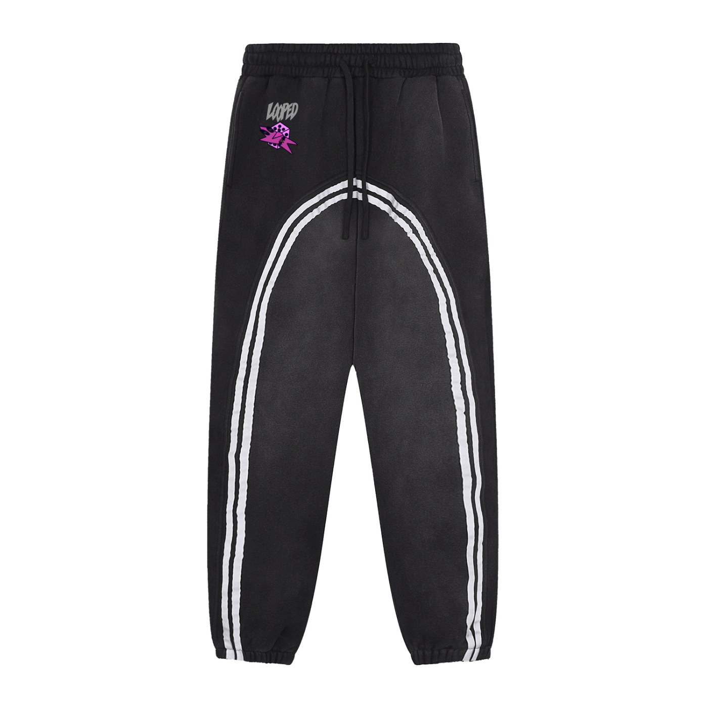 looped sweat pants v2 pink/black 330 gsm