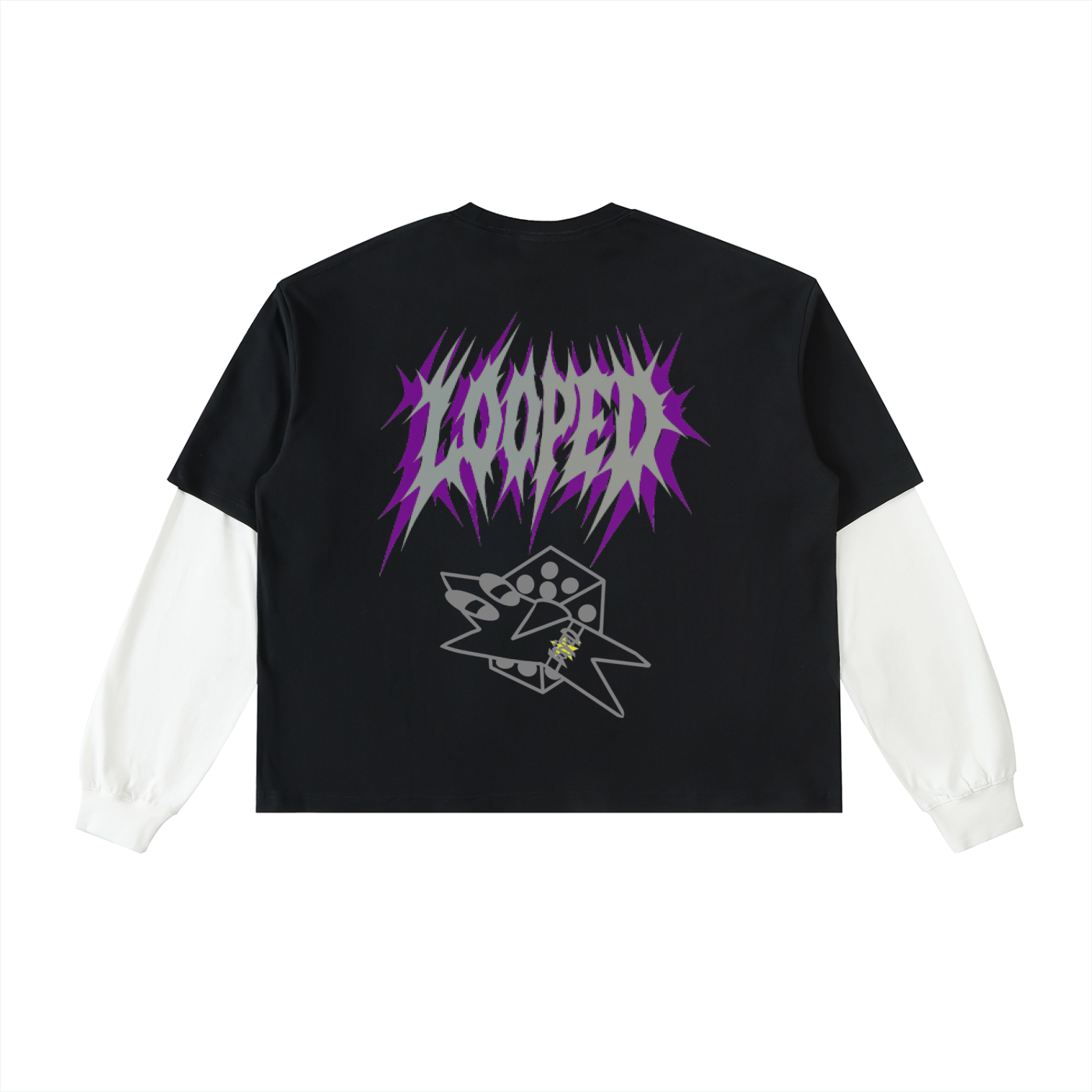 looped v2 contrast long sleeve